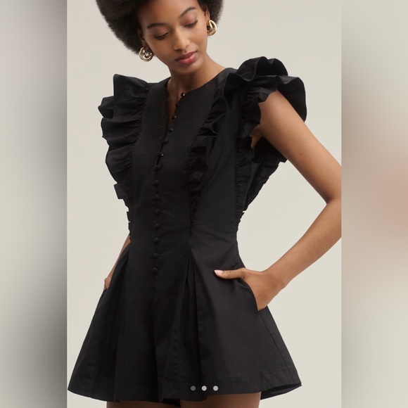 Anthropologie Ruffle Sleeve Romper 🏆TOP RATED🏆 NWT 🔖